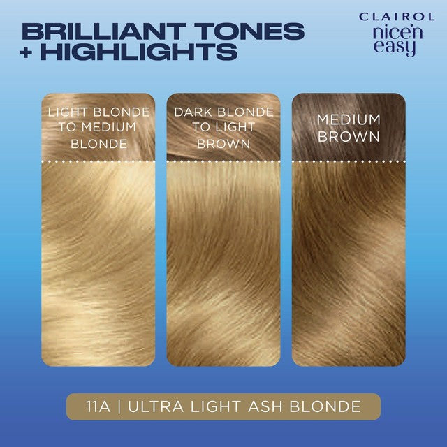 Clairol Nice'n Easy permanent hair dye in Ultra Light Ash Blonde - British product