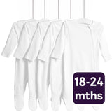 M&S Core Zip Footed Sleepsuit White Baby Sleepsuit 18-24 Months