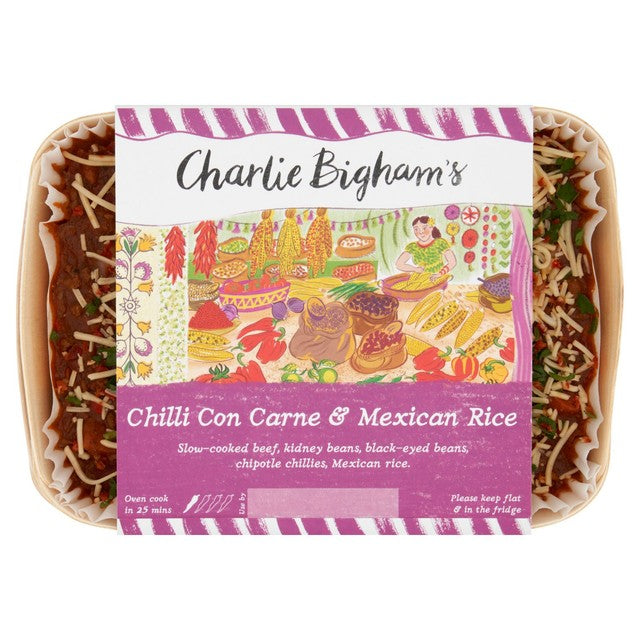 Charlie Bigham's chilli con carne Mexican rice ready meal 840g - British product