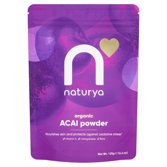 Naturya Organic Acai Powder 125g, imported from the UK