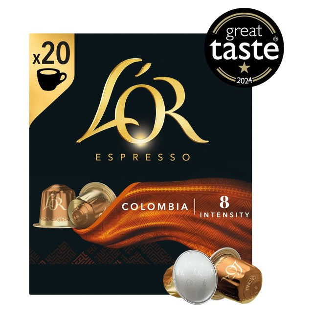 L'OR Colombia coffee pods intensity 8 x20, UK version