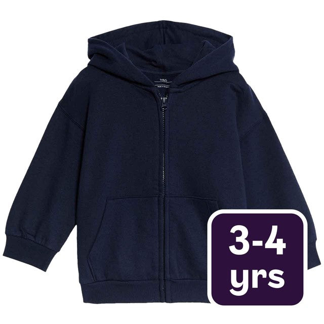 M&S boys zip hoodie navy 3-4 years, imported from the UK
