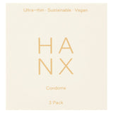 HANX Ultra Thin Vegan Condoms Clean Scented Male Condoms 3 Pack