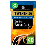 Twinings decaffeinated English breakfast tea bags 40 count (British brand)