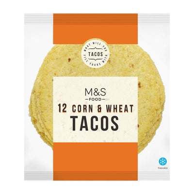 M&S Mais & Hvete Mini Tortilla Wraps 12 Tacos
