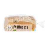 M&S soft white farmhouse bread loaf 400g, imported from the UK