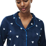 M&S fleece pyjama set navy heart print XXL - British product