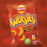 Wotsits Sweet & Spicy corn puffs multipack 6x16g (British brand)