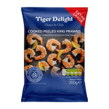 Tiger Delight Extra Large Cooked Peeled King Prawns Frozen Seafood 200g