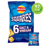 Walkers Squares Salt & Vinegar potato snacks multipack 6x22g (British brand)