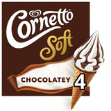 Wall's Cornetto Soft Chocolatey Ice Cream Cones 4 x 140ml