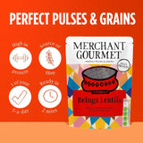Merchant Gourmet Beluga Lentils 250g pouch imported from the UK