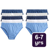 M&S Blue Nautical Briefs 6-7 Years Blue Mix Children's Cotton Briefs