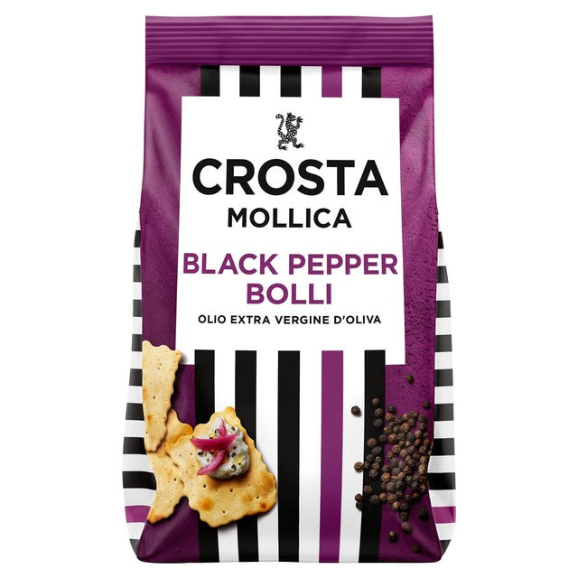 Crosta & Mollica Bolli Crackers Black Pepper 150g - British product