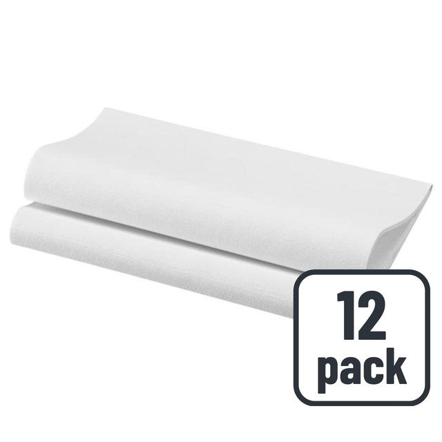 Duni white luxury compostable large paper napkins 12 pack (British brand)