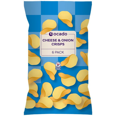 Ocado Cheese Onion Crisps Multipack 6 x 25g