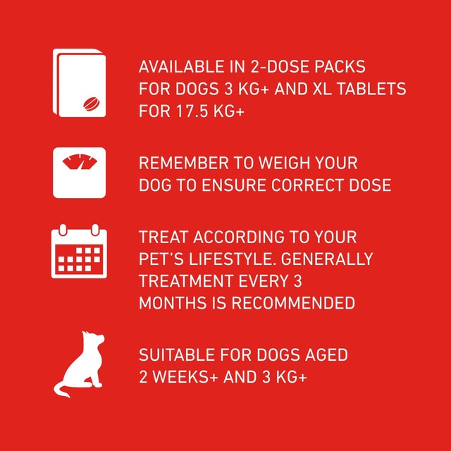Frontline dog wormer tablets from 3kg 2 pack - British product