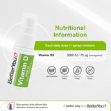 BetterYou D3000 Vitamin D Oral Spray Peppermint 15ml - British product