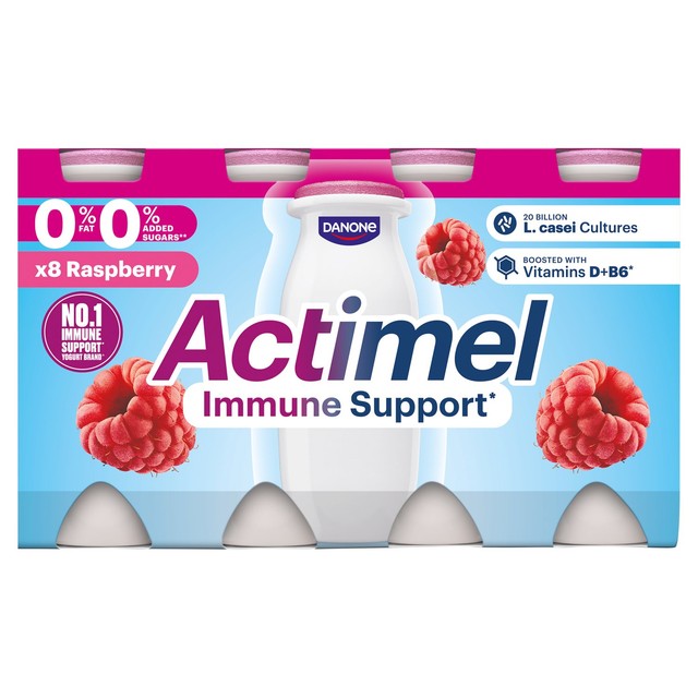 Actimel raspberry yoghurt drink multipack 8 x 100g - British product