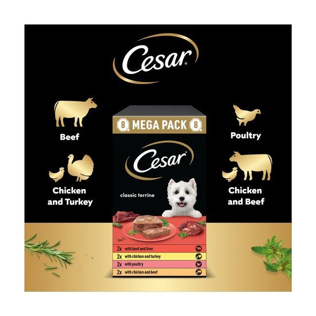 Cesar wet dog food trays mixed selection 24 x 150g - British product