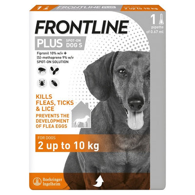 Frontline Plus Small Dog Flea & Tick Treatment 2-10kg