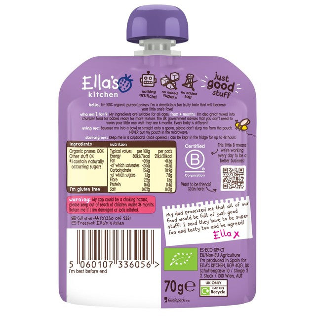Ella's Kitchen prunes baby food pouch 70g - British product