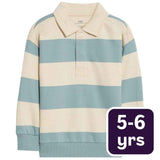 M&S Blue Striped Rugby Sweatshirt Children's Apparel 5-6 Years
