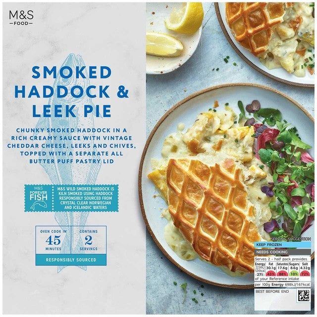 M&S Smoked Haddock Pie 640g (British brand)