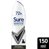 Sure Women 72hr Nonstop Protection Black & White Antiperspirant Deodorant Spray 150ml