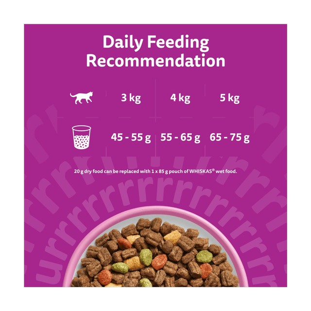 Whiskas 1+ salmon adult dry cat food 1.9kg (British brand)