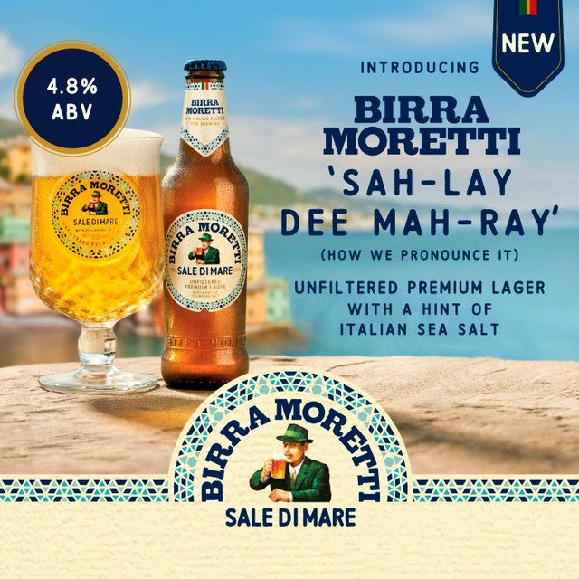 Birra Moretti Sale Di Mare unfiltered lager beer 4 x 330ml - British product