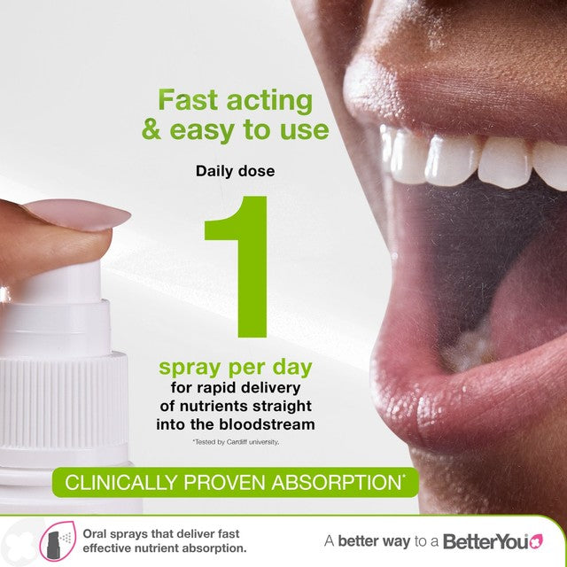 BetterYou D3000 Vitamin D Oral Spray Peppermint 15ml - British product