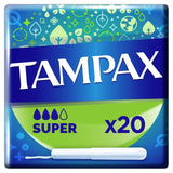 Tampax Super Tampons Cardboard Applicator Sanitary Tampon 20 Pack