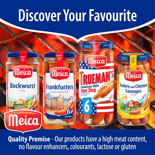 Meica Turkey & Chicken Hot Dog Sausages 380g, imported from the UK