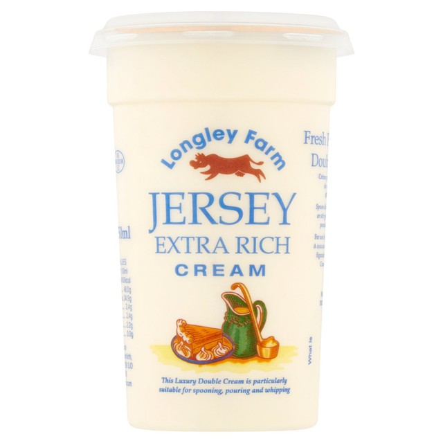 Longley Farm Jersey Extra Rich double cream 250ml, UK version