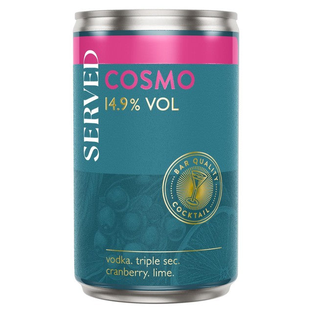 Served Cosmopolitan canned cocktail 125ml (British brand)