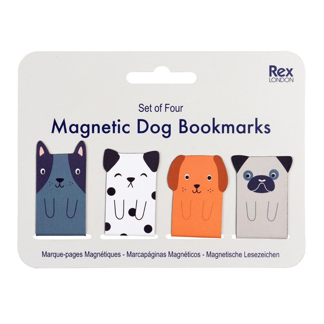 Rex International magnetic dog bookmarks set of 4, imported from the UK