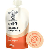 The Collective Uplift Peach & Raspberry Greek Style Yoghurt Pouch 130g