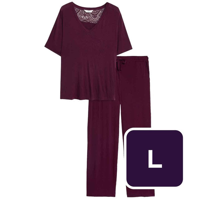 M&S pyjama set dark magenta L, imported from the UK
