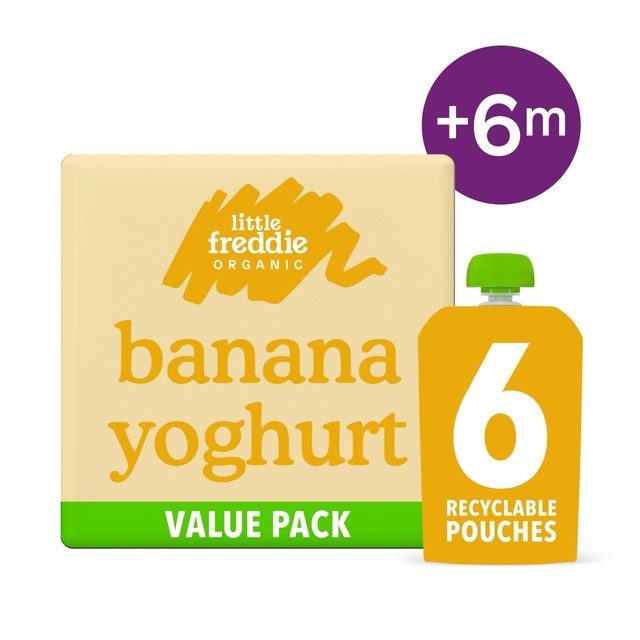 Little Freddie banana baby food yoghurt 6 x 100g, UK version