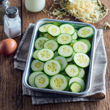 Picard frozen organic courgette slices 600g, imported from the UK