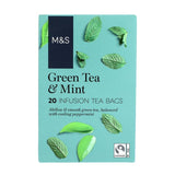 M&S green tea and mint 20 teabags, imported from the UK