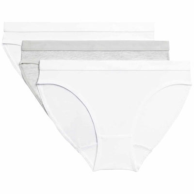 M&S Girls Cotton Stretch Knickers White Mix Underwear 3 Pack 6-7 Years
