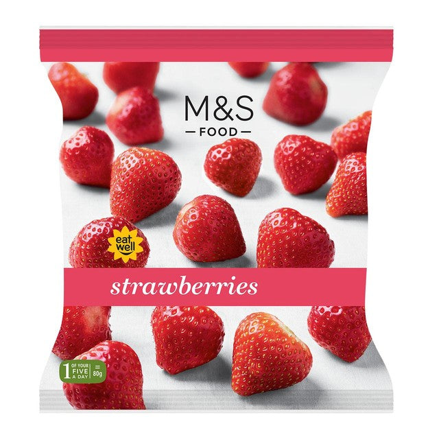 M&S frozen strawberries 500g, imported from the UK