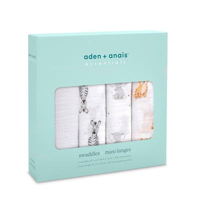 Aden + Anais Muslin Swaddles Safari Babes Baby Muslin Blankets Pack of 4