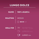 Lavazza Lungo Dolce coffee capsules 16 capsules, UK version