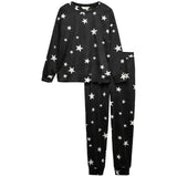 M&S crew polished fleece pyjamas black mix medium, imported from the UK