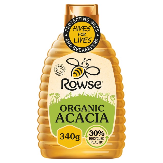 Rowse squeezy organic acacia honey 340g, imported from the UK