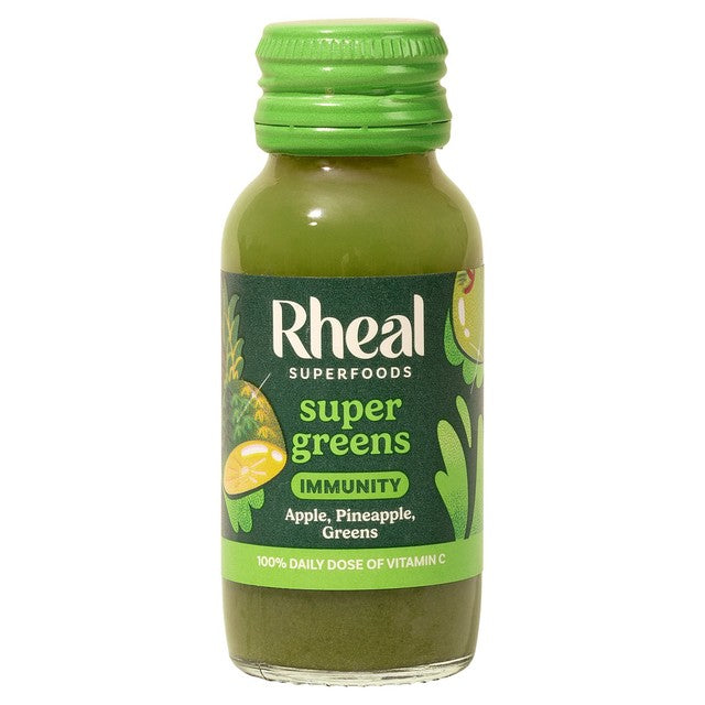 Rheal Superfoods Super Greens Immunity Shot 60ml, imported from the UK