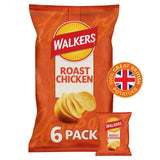 Walkers Roast Chicken Flavour Potato Crisps Multipack 6 Bags